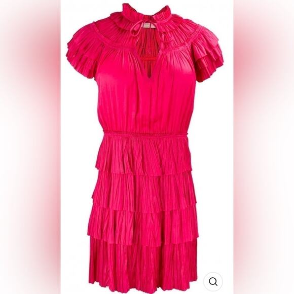 NEW ULLA JOHNSON Vesna Dress Color Orchid Size 10 Tiered Flowy Soft Beautiful - Picture 10 of 14
